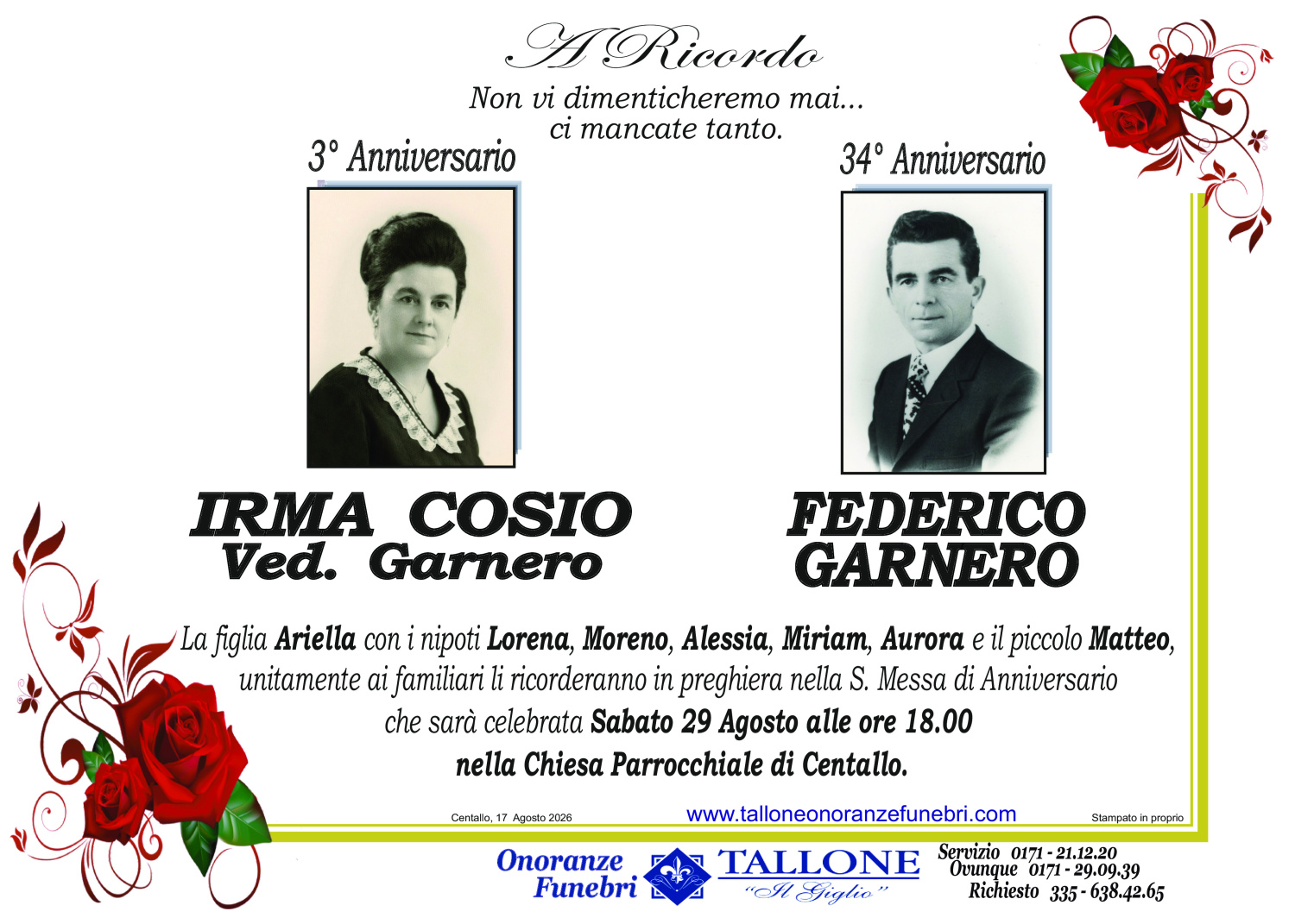 Irma Cosio Ved. Garnero - Federico Garnero 